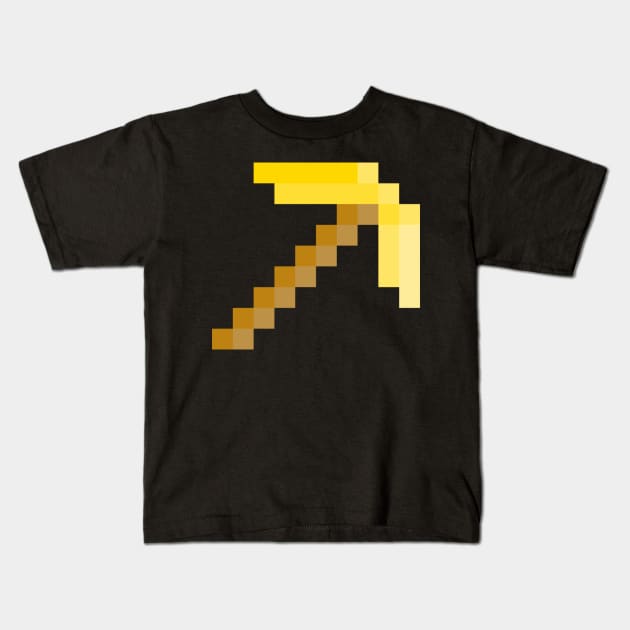 pickaxe gold Kids T-Shirt by Mamon